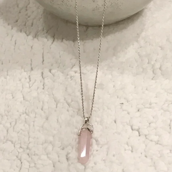 Sterling Rose Quartz necklace - Picture 6 of 11